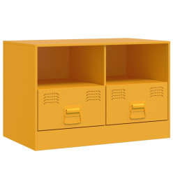 Meuble TV jaune moutarde 67x39x44 cm acier