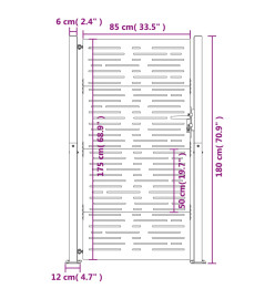 Portail de jardin 105x180 cm acier corten conception de carré
