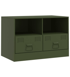 Meuble TV vert olive 67x39x44 cm acier