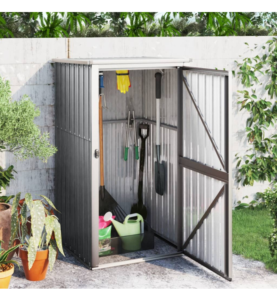 Abri à outils de jardin gris 88x89x161 cm acier galvanisé