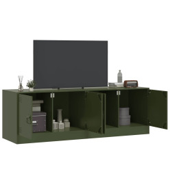 Meubles TV 2 pcs vert olive 67x39x44 cm acier