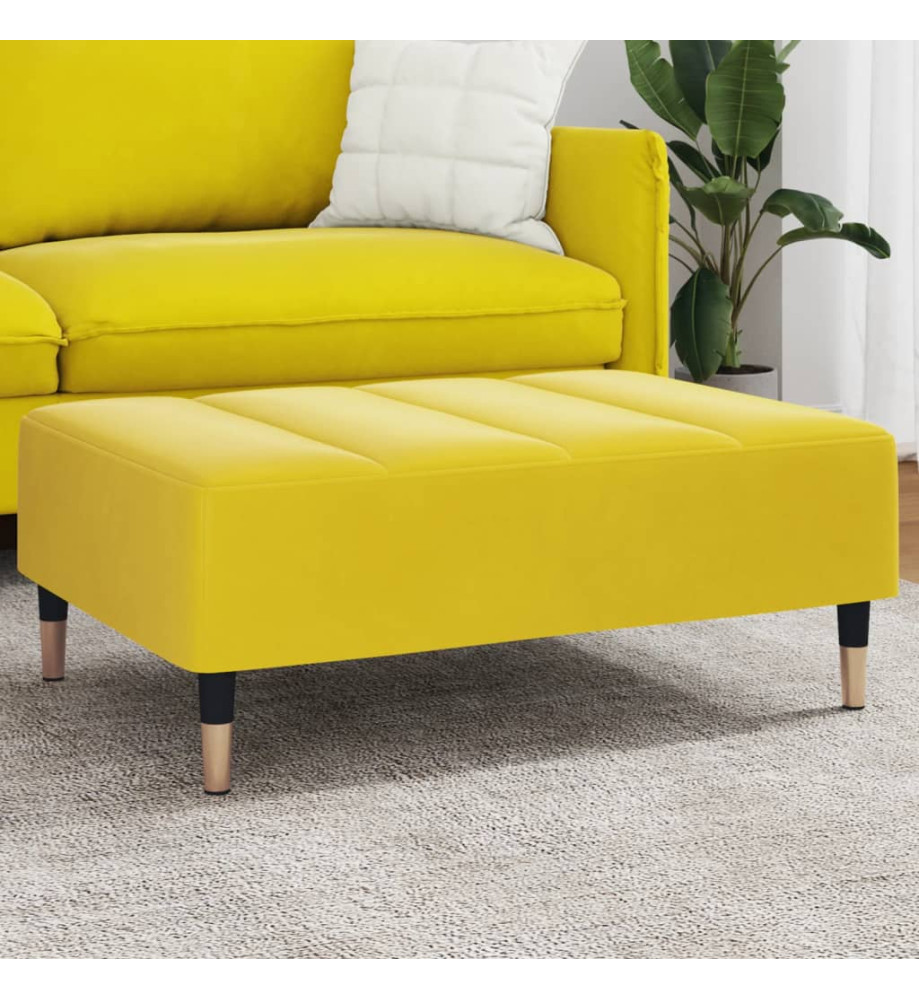 Repose-pied jaune 77x55x31 cm velours