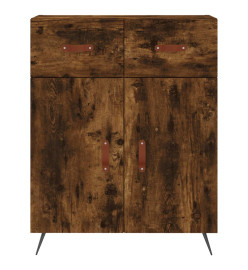 Buffet haut Chêne fumé 69,5x34x180 cm Bois d'ingénierie