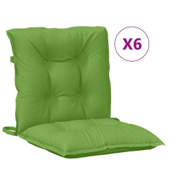 Coussins de chaise à dossier bas lot de 6 vert mélangé tissu