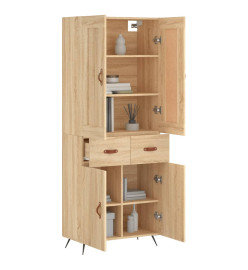 Buffet haut Chêne sonoma 69,5x34x180 cm Bois d'ingénierie