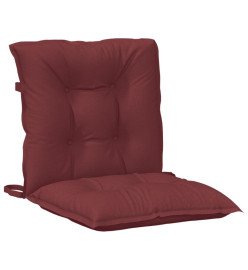 Coussins de chaise dossier bas lot de 2 rouge bordeaux mélangé