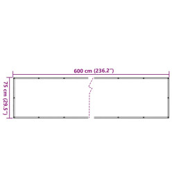 Écran d'intimité de jardin aspect pierre gris 600x75 cm PVC