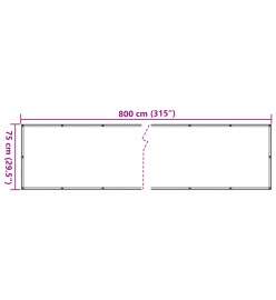 Écran d'intimité de jardin aspect de plante vert 800x75 cm PVC