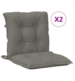 Coussins de chaise à dossier bas lot de 2 gris foncé mélangé