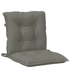 Coussins de chaise à dossier bas lot de 2 gris foncé mélangé