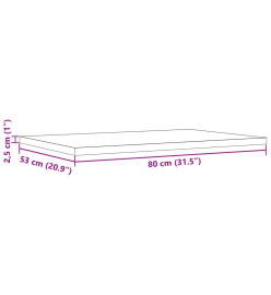 Dessus de table 3 pcs 80x53x2,5cm rectangulaire bois pin massif