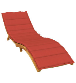 Coussin de chaise longue rouge mélangé 200x60x4 cm tissu