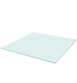 Dessus de table carré en verre trempé 800 x 800 mm