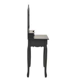 Ensemble de coiffeuse avec tabouret Gris 80x69x141 cm Paulownia