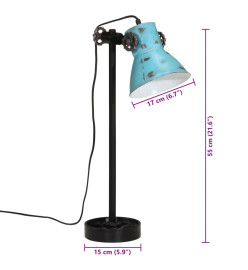 Lampe de bureau 25 W bleu délavé 15x15x55 cm E27