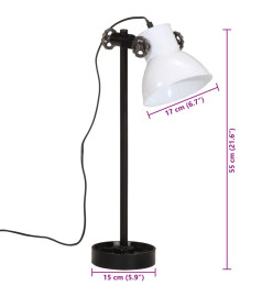 Lampe de bureau 25 W blanc 15x15x55 cm E27