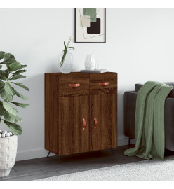 Buffet chêne marron 69,5x34x90 cm bois d'ingénierie