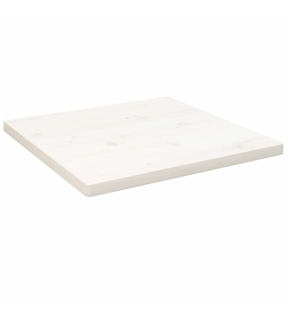 Dessus de table blanc 50x50x2,5 cm bois de pin massif