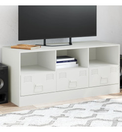 Meuble TV blanc 99x39x44 cm acier