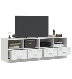 Meubles TV 2 pcs blanc 67x39x44 cm acier