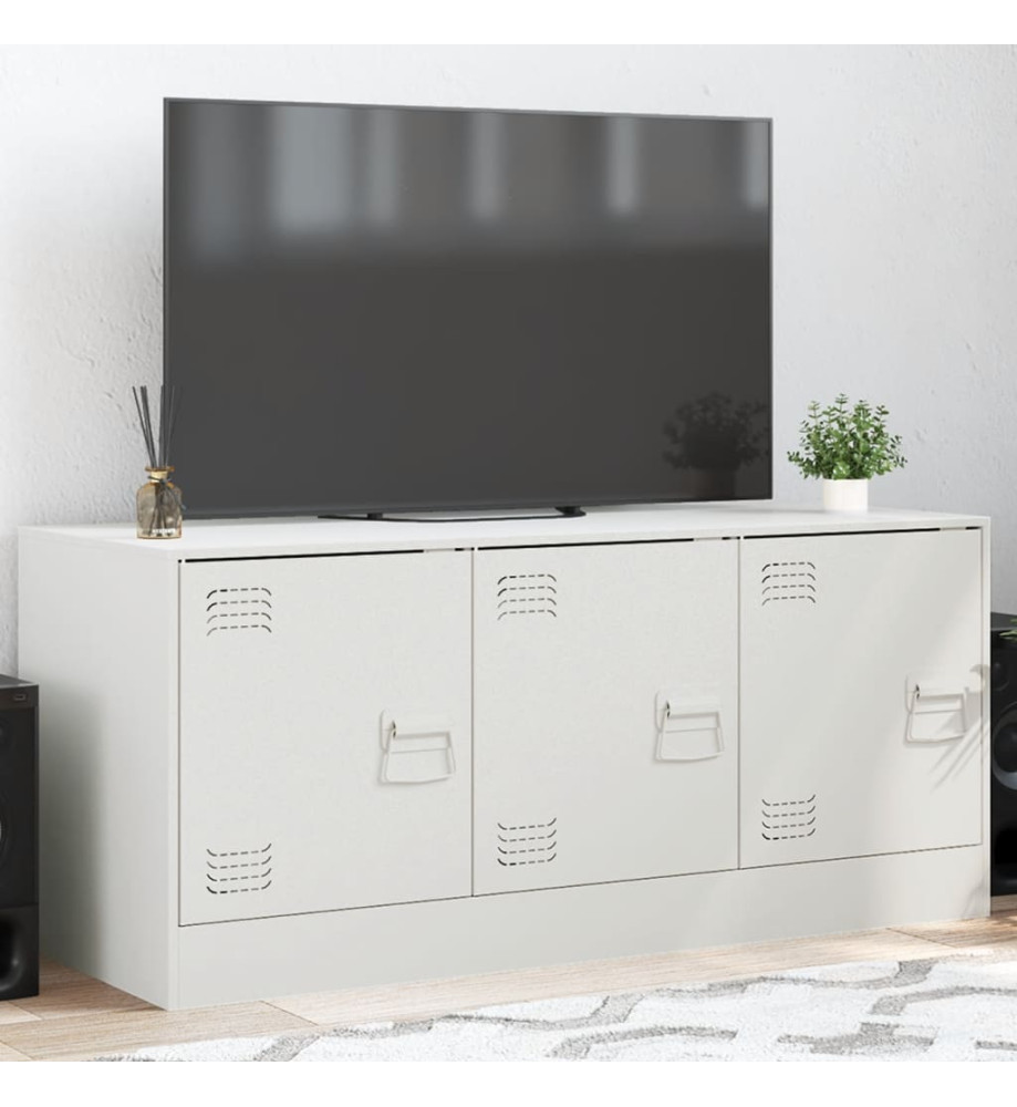 Meuble TV blanc 99x39x44 cm acier