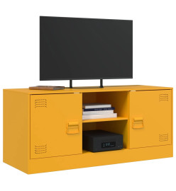 Meuble TV jaune moutarde 99x39x44 cm acier