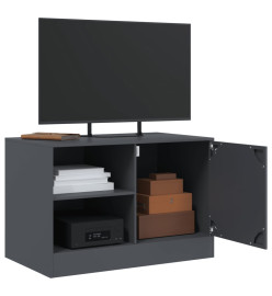 Meuble TV anthracite 67x39x44 cm acier