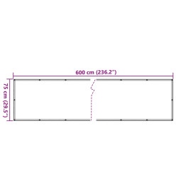 Écran d'intimité de jardin aspect pierre de rebord gris PVC