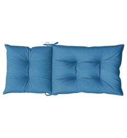 Coussins de chaise à dossier haut lot de 6 bleu mélangé tissu