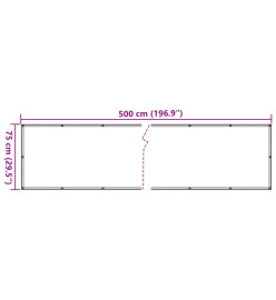 Écran d'intimité de jardin aspect pierre gris 500x75 cm PVC