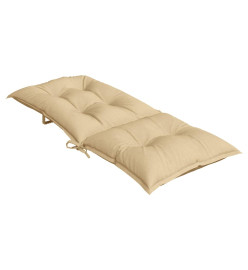 Coussins de chaise à dossier haut lot de 2 beige mélangé tissu