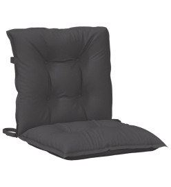 Coussins de chaise à dossier bas lot de 2 anthracite mélangé