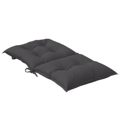 Coussins de chaise à dossier bas lot de 2 anthracite mélangé