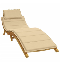 Coussin de chaise longue beige mélangé 186x58x3 cm tissu