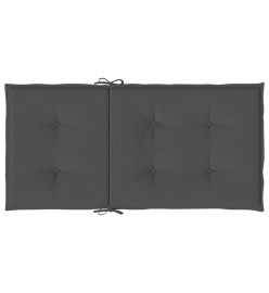 Coussins de chaise de jardin à dossier bas lot de 6 anthracite