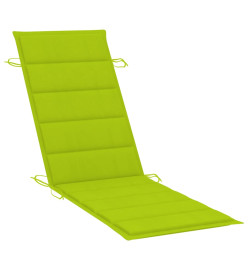 Chaise longue de jardin avec table et coussin Bois d'acacia
