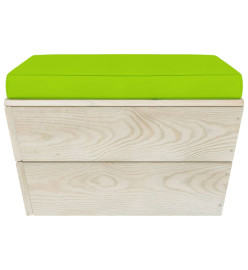 Repose-pied palette de jardin avec coussin Épicéa imprégné