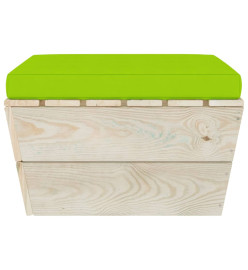 Repose-pied palette de jardin avec coussin Épicéa imprégné