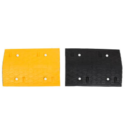 Ralentisseurs 4 pcs Jaune et noir 97x32,5x4 cm Caoutchouc