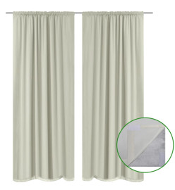 Rideau occultant 2 pcs à double couche 140x245 cm Couleur crème