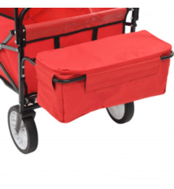 Chariot à main pliable avec toit Acier Rouge