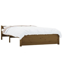 Cadre de lit Marron miel Bois massif 135x190 cm Double