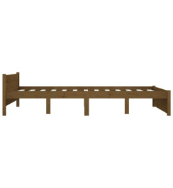 Cadre de lit Marron miel Bois massif 135x190 cm Double