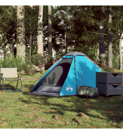 Tente de camping à dôme 2 personnes bleu imperméable