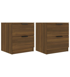 Tables de chevet 2 pcs Chêne marron Bois d'ingénierie