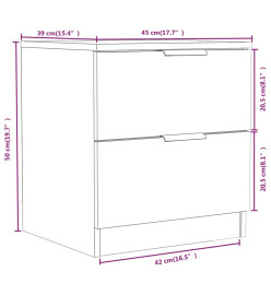 Tables de chevet 2 pcs Chêne marron Bois d'ingénierie