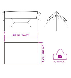 Bâche de camping gris et orange 400x294 cm imperméable