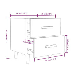 Tables de chevet 2 pcs Blanc brillant 40x35x47,5 cm