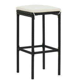 Ensemble de bar 3 pcs Résine tressée Noir