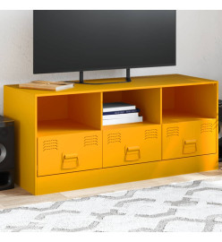 Meuble TV jaune moutarde 99x39x44 cm acier